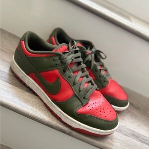 Nike Men's Olive and Red Sneakers